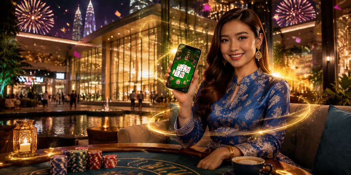 Pemain wanita berbaju kurung bermain baccarat live di g100 Kuala Lumpur